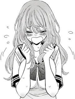 😫 Аниме, Плачет, Девушка, Манга, Грустно, Школьная форма telegram sticker