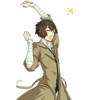 ✋ Osamu Dazai Bungou Stray Dogs Anime, Verbände, Fröhlich, Manga, Charakter telegram sticker