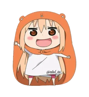 👋 Umaru Doma Himouto! Umaru-chan @alet_86 Anime, Umaru, Chibi, Carino, Felpa Arancione, Manga telegram sticker
