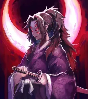 🌓 Muzan Kibutsuji Demon Slayer quỷ, mặt trăng, Kibutsuji, Muzan, anime, kẻ phản diện telegram sticker