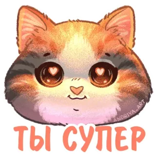 👍 ТЫ СУПЕР Katze, süß, russisch, Sticker, Liebe, Herz, Haustier telegram sticker