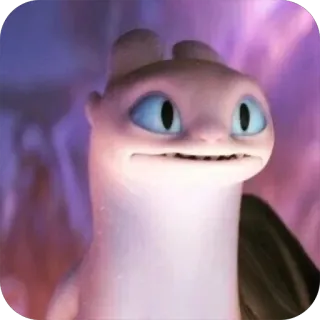😰 Light Fury How to Train Your Dragon дракон, милый, животное, светлая фурия, фэнтези whatsapp sticker