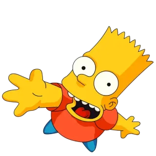 😃 Bart Simpson The Simpsons cartoon, animation, yellow, character, Bart Simpson, The Simpsons telegram sticker