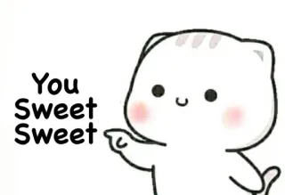 🥰 You Sweet Sweet gato, fofo, doce, amigável, saudação telegram sticker