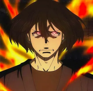 🌃 Sho Kusakabe Fire Force アニメ, 炎, 赤い目, 象日下部, 炎炎ノ消防隊 telegram sticker