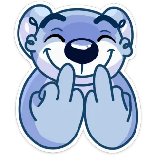 🖕 beruang, jari tengah, kasar, penghinaan, menyinggung, gestur whatsapp sticker