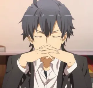 🫓 Hikigaya Hachiman My Teen Romantic Comedy SNAFU อนิเมะ, ตัวละคร, ฮิกิกายะ ฮาจิมัง, วัยรุ่น, โรแมนติกคอมเมดี้, SNAFU whatsapp sticker