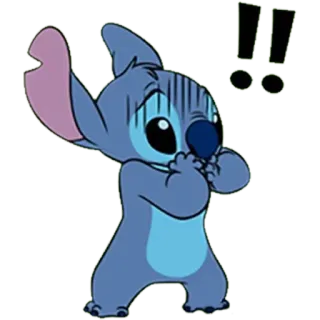 😱 Stitch Cartoon, Blau, Alien, Besorgt, Niedlich, Disney telegram sticker