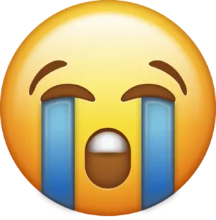 😭 Emoji, Weinen, Gesicht, Tränen, Traurig whatsapp sticker