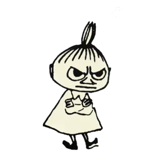 😠 Little My Moomins Moomins, My pequeña, dibujos animados, enfadado, personaje, gruñón telegram sticker