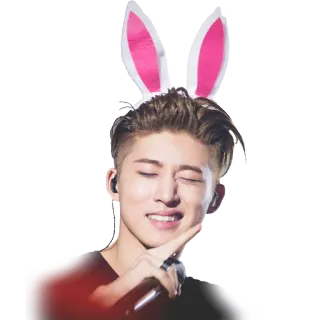 🐰 K-pop, Thần tượng, Tai thỏ, dễ thương, Ca sĩ, Chân dung, nam telegram sticker