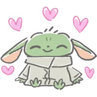 🥰 Baby Yoda The Mandalorian เบบี้โยดา, โกรกู, สตาร์ วอร์ส, น่ารัก, หัวใจ, The Mandalorian telegram sticker