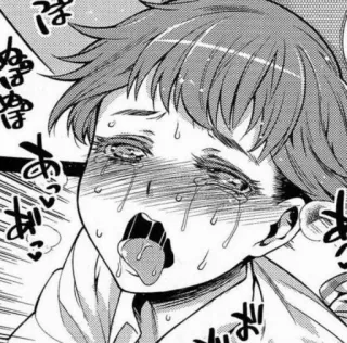 👅 manga, sweat, tired, anime whatsapp sticker