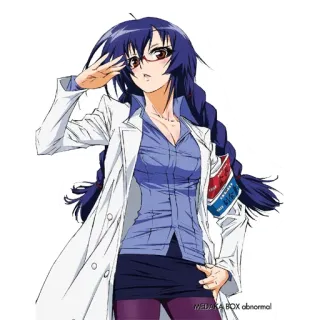 😎 Medaka Kurokami Medaka Box MEDAKA BOX abnormal Anime, Manga, Dziewczyna, Naukowiec, Okulary, Fartuch laboratoryjny telegram sticker