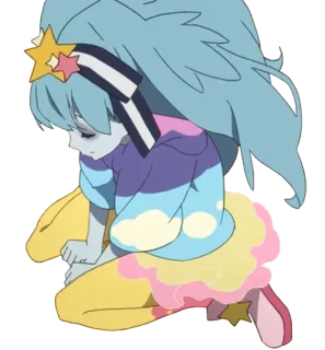😔 アニメ, かわいい, 星, 女の子, 可愛い, 漫画 telegram sticker