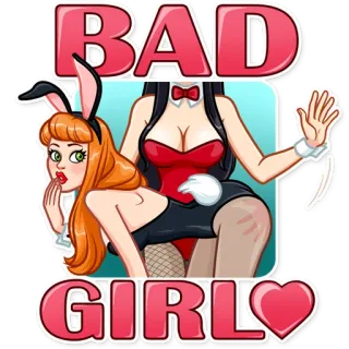 😏 BAD GIRL кролик, девушка, сексуальная, плейбой, женщина, мультфильм telegram sticker