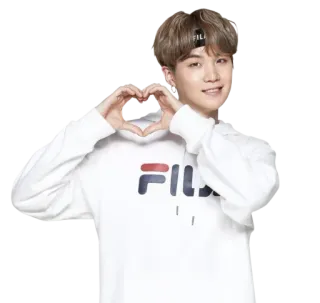 💜 FILA сердце, K-pop, человек, мужчина, портрет, знаменитость whatsapp sticker
