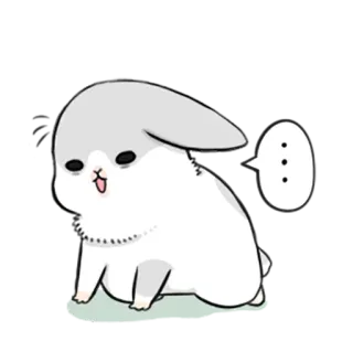 😊 lindo, conejo, conejo, animal, pegatina, dibujo animado telegram sticker