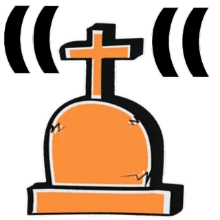 😪 grave, tombstone, cross, death, Halloween, spooky telegram sticker