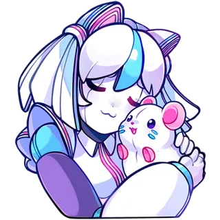 🤗 만화, 애니메이션, 귀여운, 여자, 동물, 로봇 telegram sticker