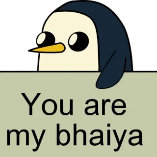 🐧 You are my bhaiya Pinguin, Cartoon, Bhaiya, Sticker telegram sticker