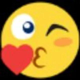 🌟 Emoji, Clin d'oeil, Coeur, Baiser, Amour, Expression, Jaune, Dessin animé telegram sticker