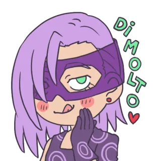 🥴 DI MOLTO animé, mignon, violet, coeur, di molto telegram sticker