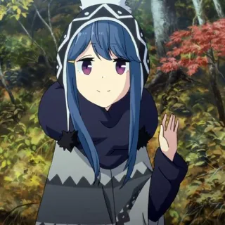 👋 Rin Shima Yuru Camp Anime, Garota, Inverno, Camping, Fofo, Ao ar livre telegram sticker