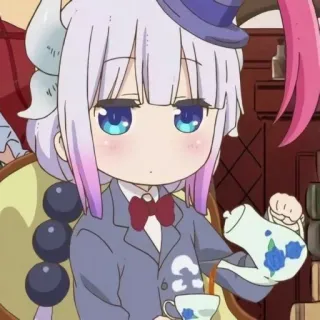 🍡 Kanna Kamui Miss Kobayashi's Dragon Maid Anime, Kanna, Mignon, Dragon, Servante, Thé telegram sticker