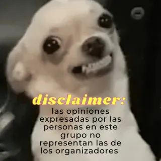 🤡 disclaimer:
las opiniones
expresadas por las
personas en este
grupo no
representan las de
los organizadores Disclaimer, Mening, Groep, Organisatoren, Meme telegram sticker