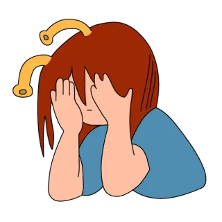 😣 Anime, Fille, Caché, Timide, Embarrassé(e), Dessin animé whatsapp sticker