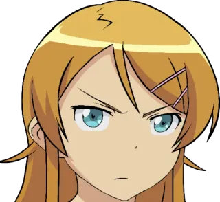 😠 Аниме, Девушка, Злая, Выражение лица, Мультфильм telegram sticker