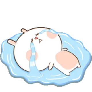 😭 weinen, traurig, tier, niedlich, kawaii, hase, sticker telegram sticker