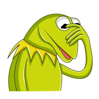 😫 Kermit kermit, muppet, facepalm, meme, frog, embarrassed, reaction telegram sticker