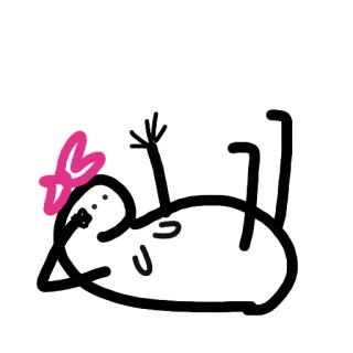 😏 stick figure, drawing, character, simple, bow, cute whatsapp sticker