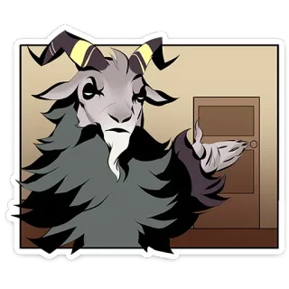 👉 capra, demone, cartone animato, creatura telegram sticker