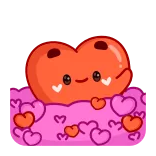 👋 coração, amor, fofo, kawaii, desenho animado, feliz, dia dos namorados, adorável telegram sticker