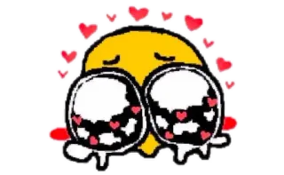 🥹 cartoon, love, hearts, cute, affection, kawaii telegram sticker