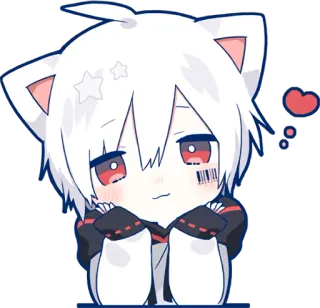 ☺️ アニメ, 猫耳, かわいい, ステッカー whatsapp sticker