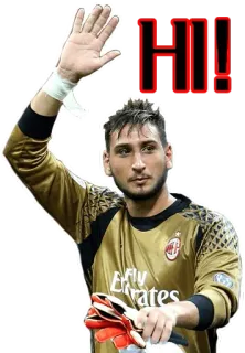 ✋ HI! groet, voetbal, voetbal, atleet, zwaaien telegram sticker