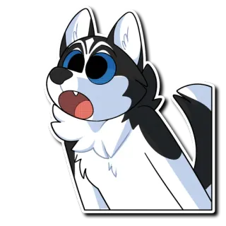 😮 Hund, Tier, Husky, Cartoon, Sticker telegram sticker