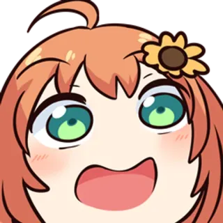 🥴 Anime, Desenho animado, Fofo, Flor, Garota, Feliz, Adesivo telegram sticker