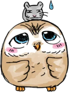 😒 сова, хомяк, милый, мультик, грустный telegram sticker