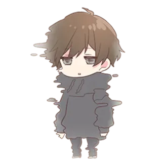 ☹️ Anime, Chibi, Postać, Uroczy, Naklejka telegram sticker