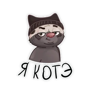 😺 Я КОТЭ gato, animal, dibujos animados telegram sticker