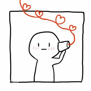 😂 disegno, cartoni animati, amore, comunicazione, omino stilizzato, cuori whatsapp sticker