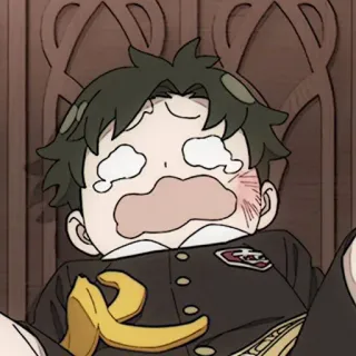 🌄 Damian Desmond Spy x Family anime, spy x family, damian desmond, menangis, kulit pisang, kartun telegram sticker