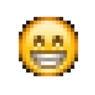 😁 emoji, smiley, pixelated, retro, face, yellow telegram sticker