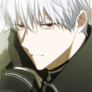 🖤 @HAWKS Anime, Manga, Personnage, Portrait, Cheveux blancs, Yeux rouges telegram sticker
