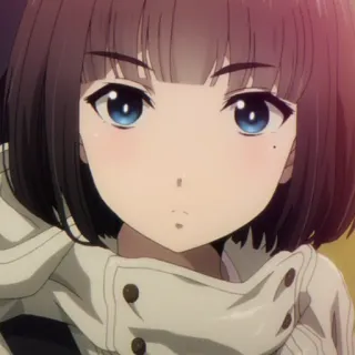 🐍 Anime, Mädchen, Süß, Porträt, Blaue Augen telegram sticker